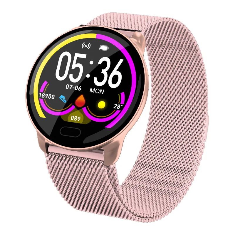 

Black Gold Silver Metal Bands Smart Watch K9, D-Shape Big Display Touch Screen Waterproof Weather Forecast smartwatch K9