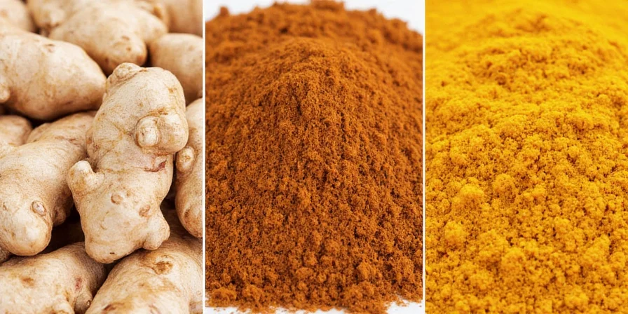 Assorted ginger family spices