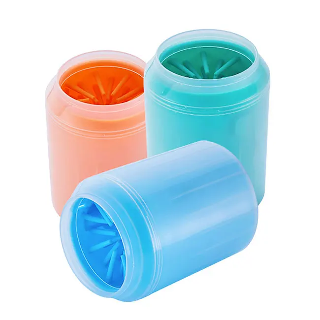 

Wholesale portable dog paw cleaner, pet paw cleaning cups, Blue orange green