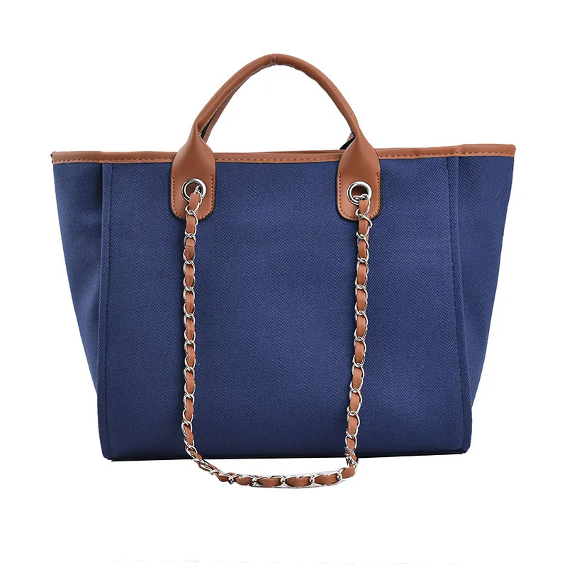 

Casual Canvas Shoulder Bag Female Large Capacity Handbags and Purse Luxury Denim Crossbody Bags Designer Big Shopping Totes Bag, White,blue