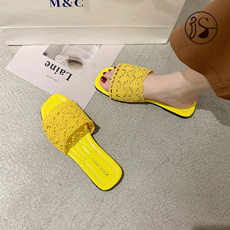 

Hollow design flat bottom slippers for ladies Slides women women slippers, Picture