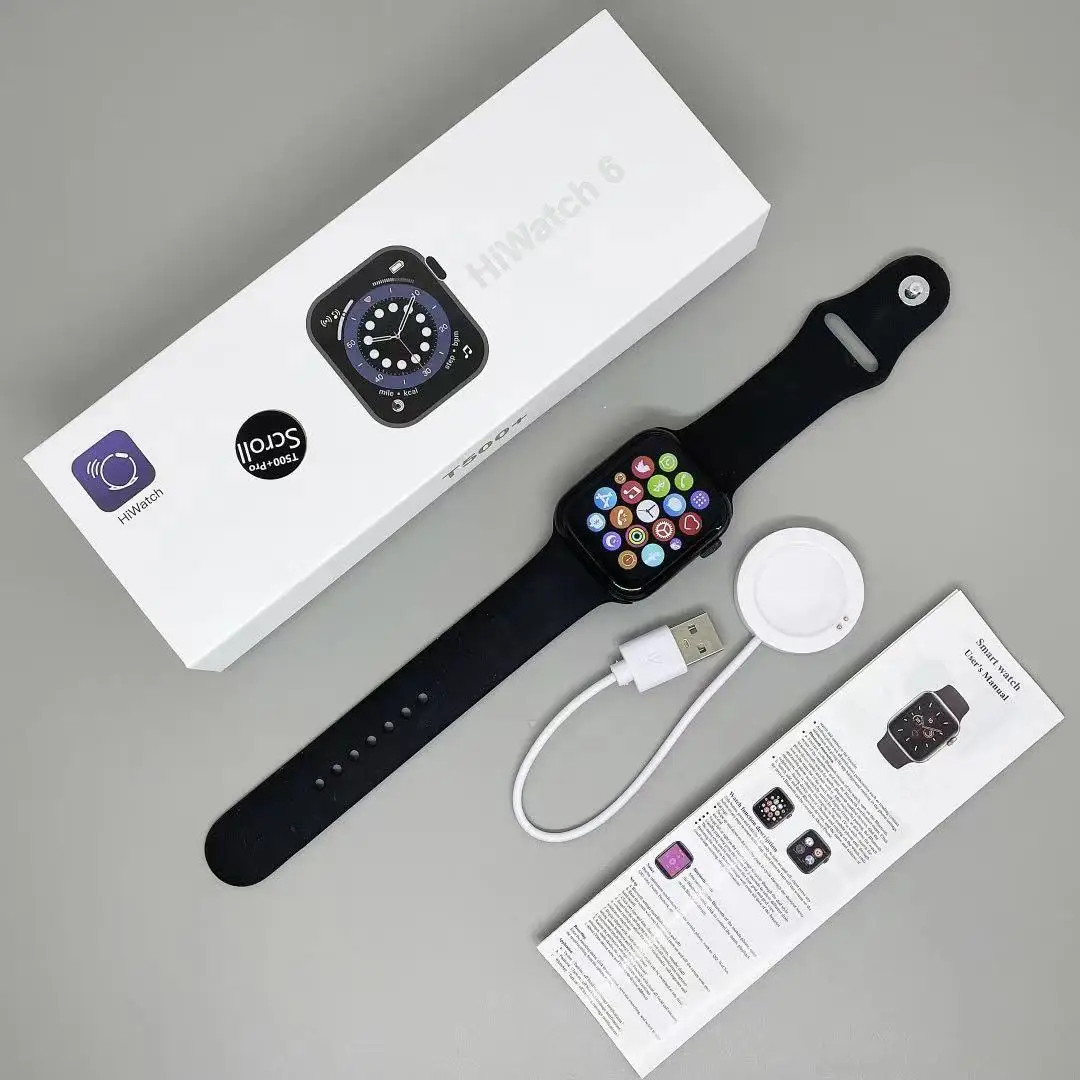 

2021 original i6 Smartwatch T500 plus pro 1.75 inch Bigger Screen Rotate Side Button Smart Bracelet with 4 UI Surface