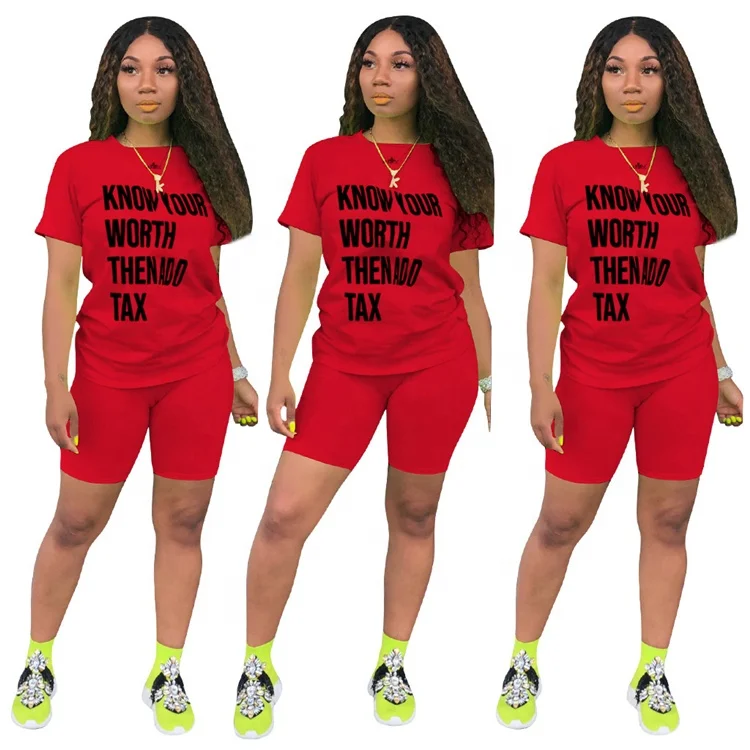 

Women's clothing design fashion 2021 summer casual letters printed sportswear 2-piece track suit suit two-piece short suit., Picture