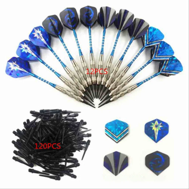 

12pcs Professional Stainless Steel Tip Darts Set, Silver/golden