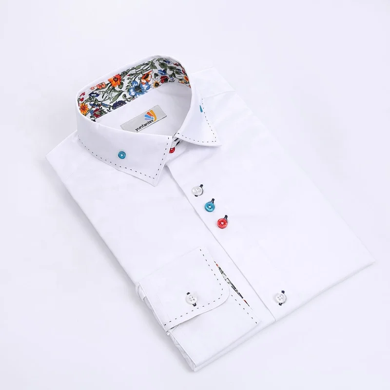 

2021 Promotion men blue and white casual long sleeve cotton shirt, Request