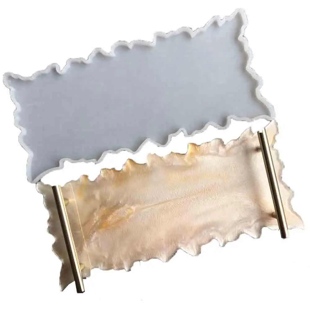 

Large size geode mold coasters mold, wave shaped swing tray work pad mold, White