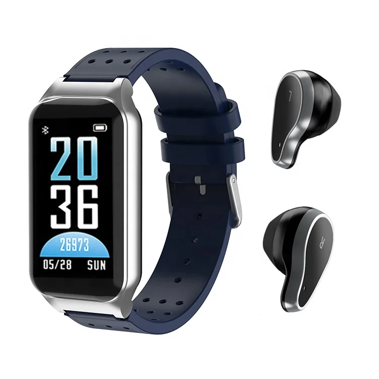 

Hot Selling Promotional Gift g36 Newest Arrival 2 In 1 Headset Smart Bracelet Tws Earphones Smartwatch Earbuds Wireless Watch, Black