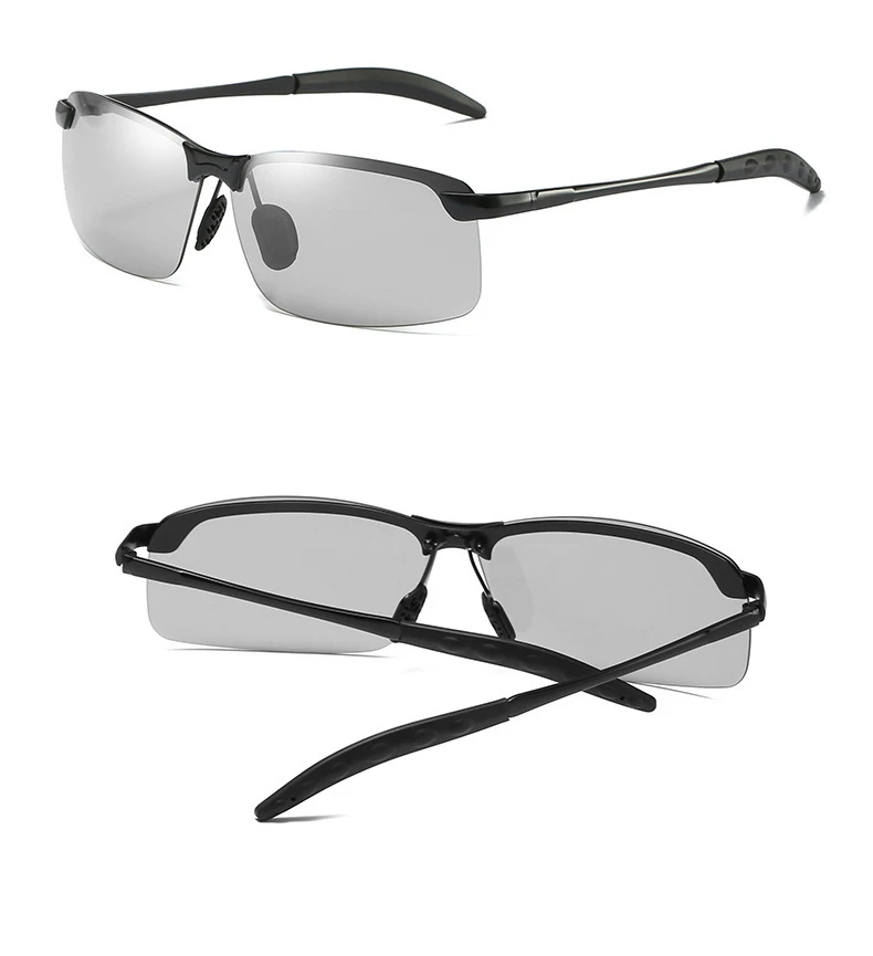 

New polarized sunglasses men driver mirror metal classic photochromic sunglass, As picture