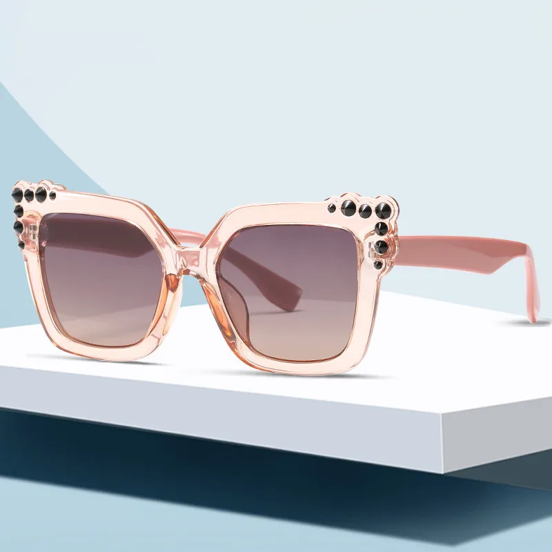 

Women Wholesale Luxury 2021 Shades Womens Custom Fashionable Designer Rhinestone Cat Eye Sunglasses