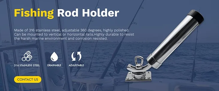 360 Degree Adjustable Fishing Rod Holder Deck Mount 316 Stainless Steel for  Marine Boat Yacht, Rod Racks -  Canada