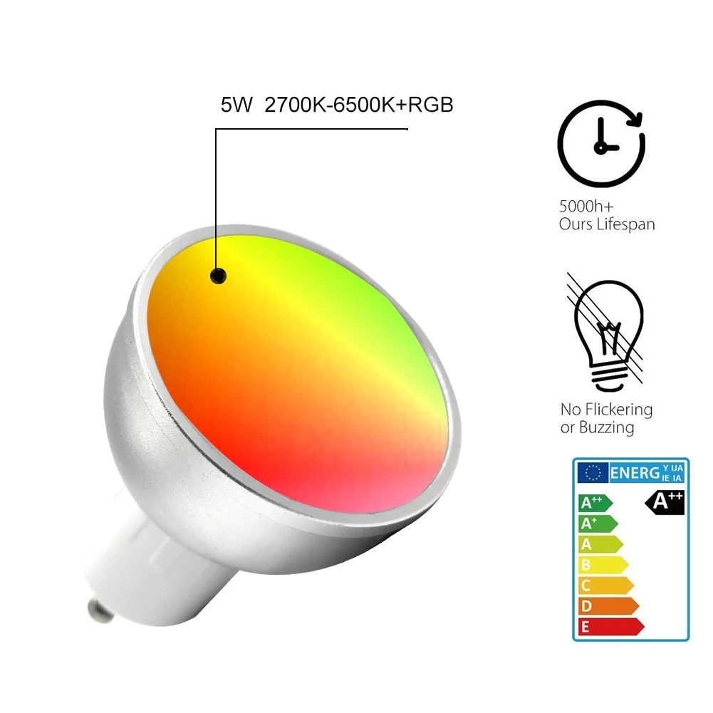 2020 new Dimmable Corn Lights Smart GU10 Spotlight RGBCW LED Zigbee /Tuya wifi Light Bulb