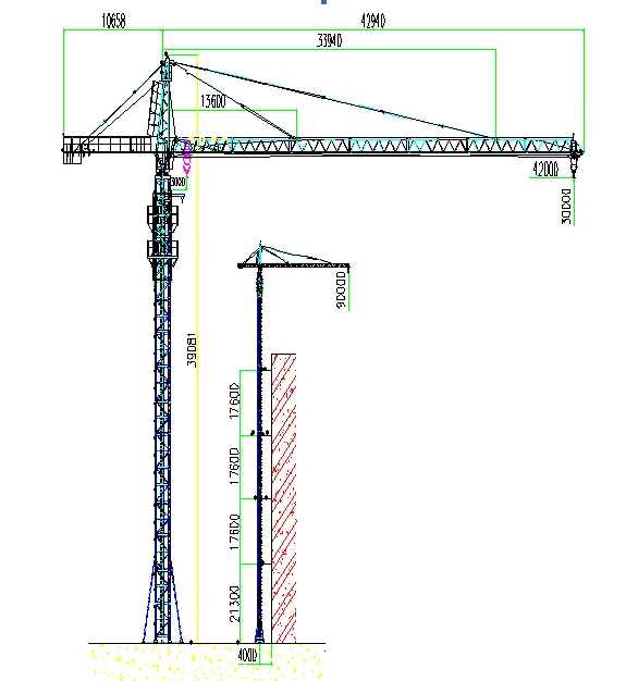 Top 10 20 ton 80m jib plc control topless tower crane singapore for sale,,plc control tower crane,Top 10 Tower Crane,Tower Crane Singapore
