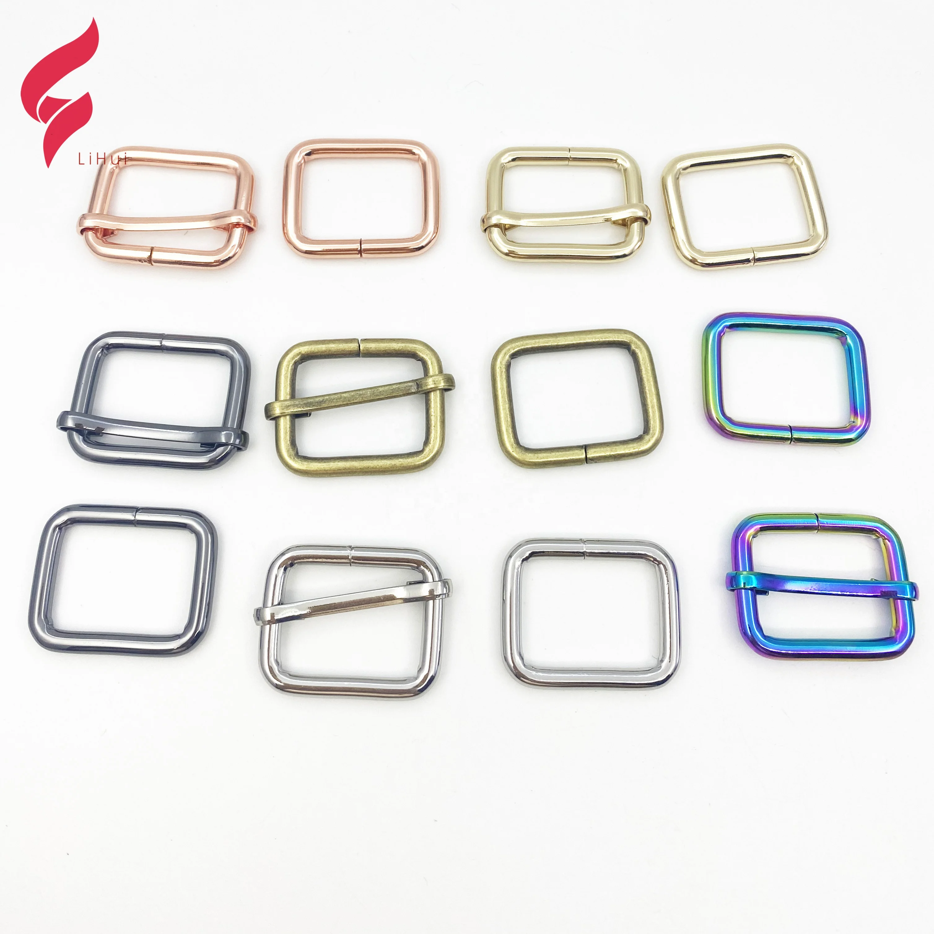 

Pass SGS test bag making accessories 1 inch rectangular slide buckle 25mm metal adjuster buckle side release buckle for handbag, Nickle ,gold ,gunmetal or as your request
