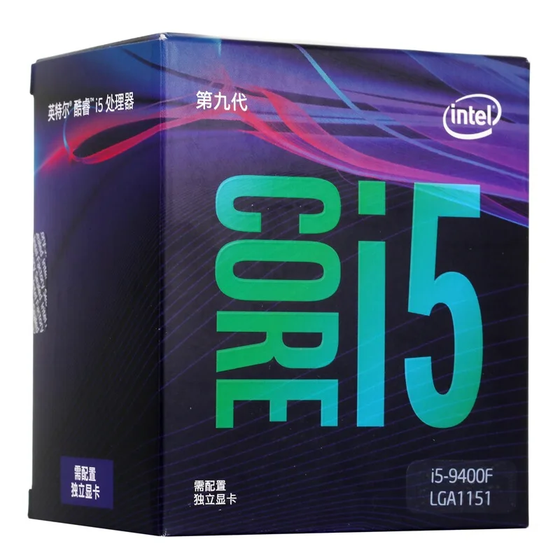 

Core i5 9400F 2.9 GHz Six-Core Six-Thread CPU Processor 9M 65W LGA 1151 new and come with the cooler