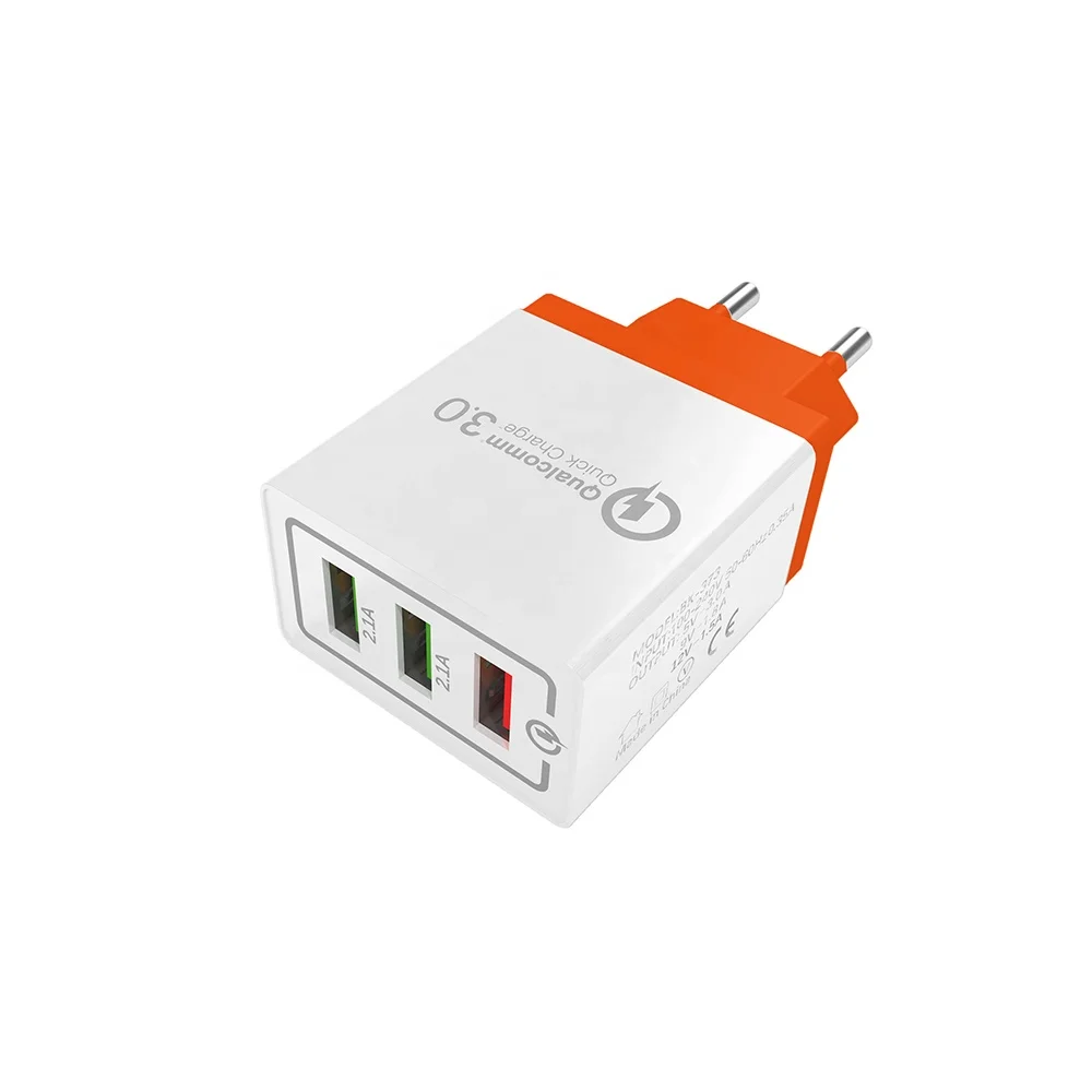 
USB Charger 3 Port Quick Charge 3.0 EU Fast Wall Charger for iPhone 