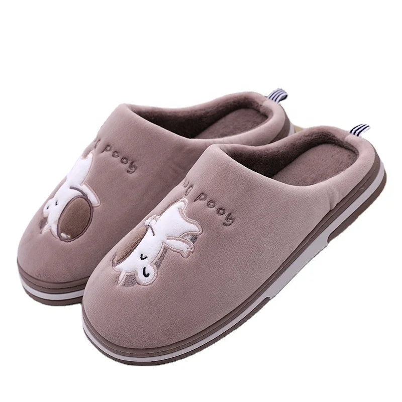 

2021autumn and winter home warm indoor thick bottom plush cute couple slides women's Cotton slippers, Customizable