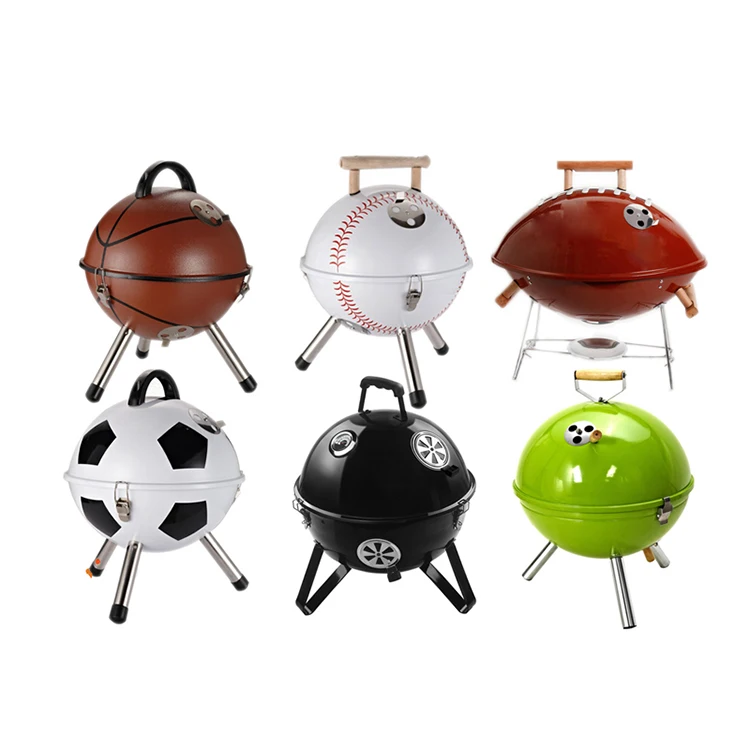 

Tabletop and Portable Barbecue Special Design American Football Grills bbq Charcoal Grill, Black/customizable