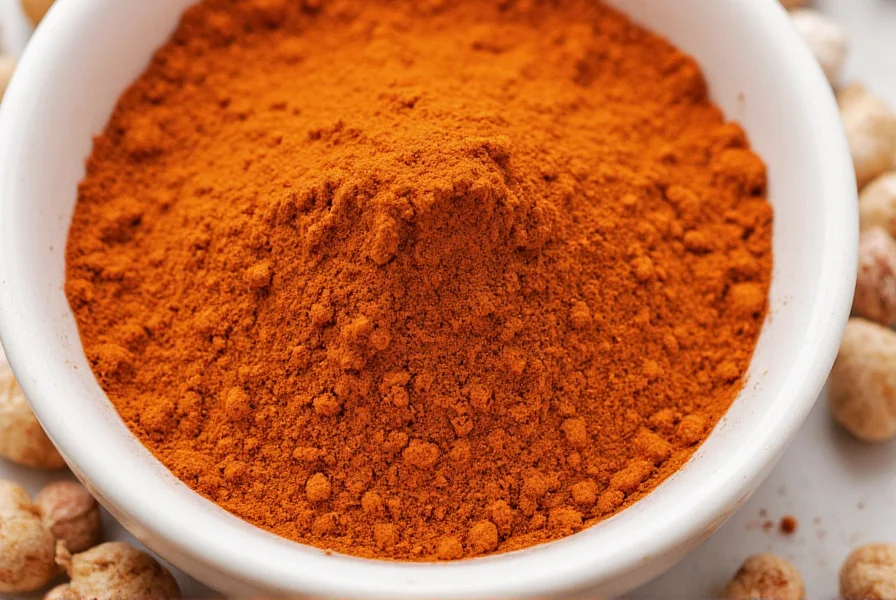 Various spice blends containing cumin arranged on wooden table