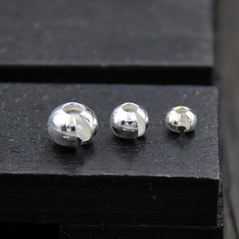

925 Sterling Silver End Cap Beads 3MM 4MM 5MM Can Open Spacer Bead Charms for DIY Jewelry Making Findings Accessories
