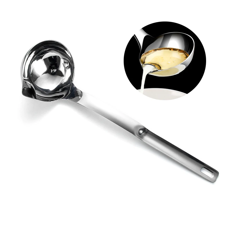 

Kitchen Utensils Soup Ladle Separator 304 Stainless Steel Oil Filter Spoon