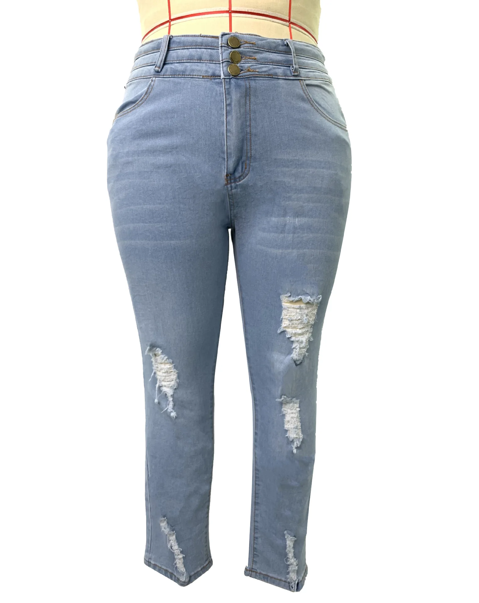 

2020 new arrivals fashion design high street women casual plus size denim jeans