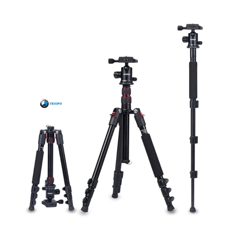 

TRIOPO Oubao A-208S Adjustable Portable Aluminum Aalloy Tripod with Ball Head for SLR Camera, Black
