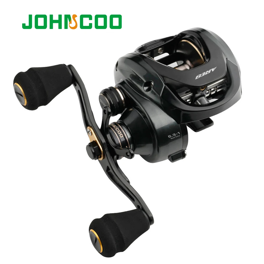 

JOHNCOO ARES 8+1BB Big Game Strong Reel Max Drag 12kg Aluminum Frame Baitcasting Reel Fishing Reels