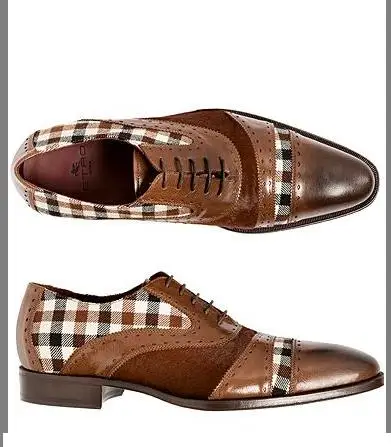 

Men's single shoes: new low heeled men's shoes in spring 2021, plaid set foot business single shoes, Custom color