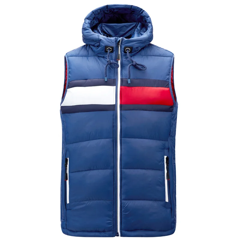 

Wholesale custom autumn and winter cooling new men's splicing coat down jacket sleeveless cotton vest for men