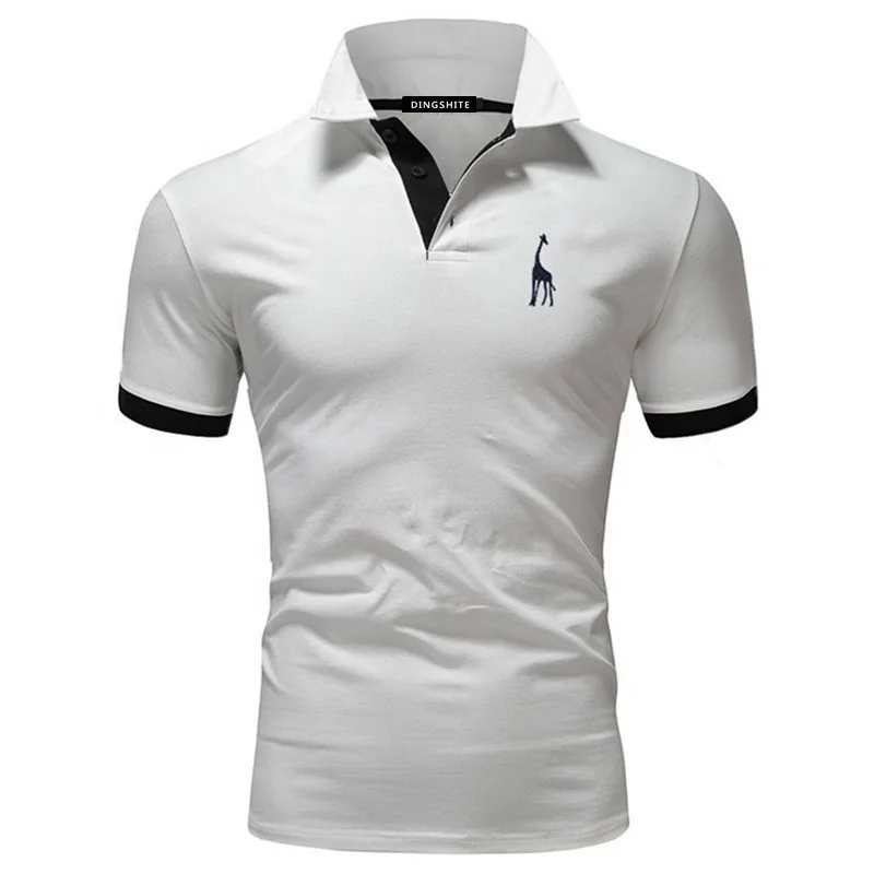 

Breathable Lapel Shirt Fashion Casual Individual Men Short Sleeve T Shirt, Black, red, gray, navy blue, white, orange