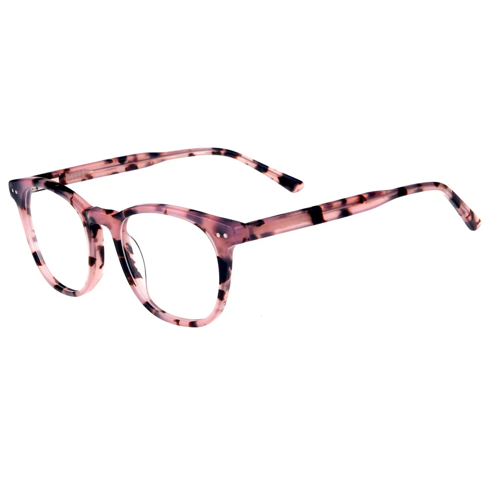 

Custom fashion square acetate optical pink glasses frame