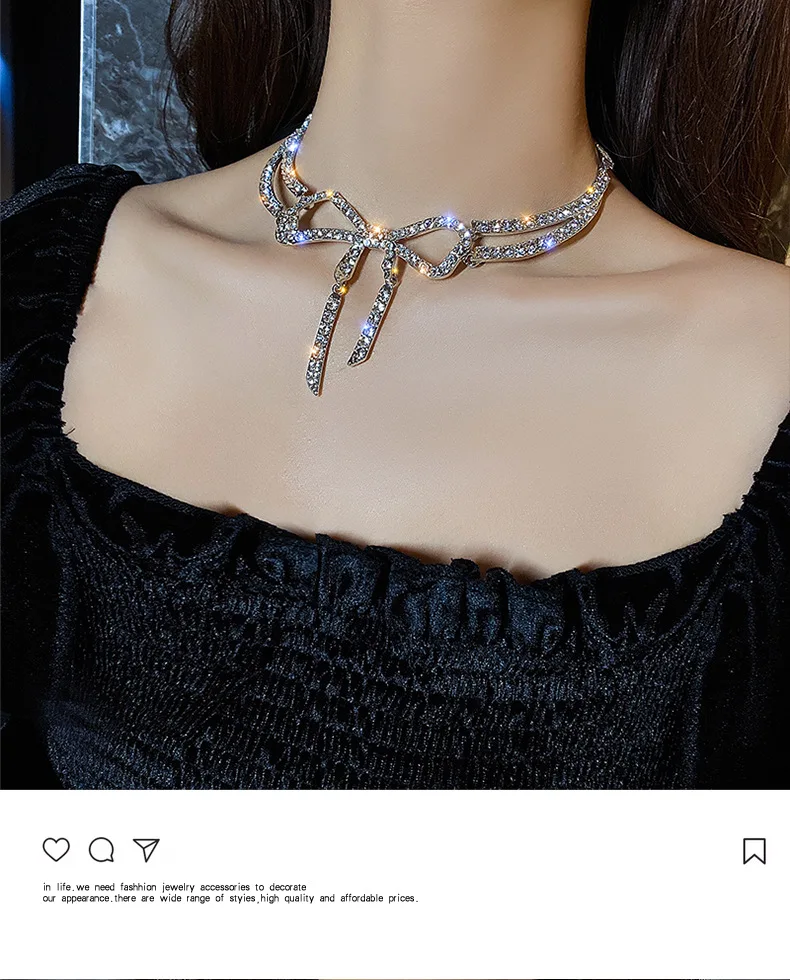 

Ins Luxury Necklace Personality Clavicle Chain Necklace diamond necklace, As pic or customized