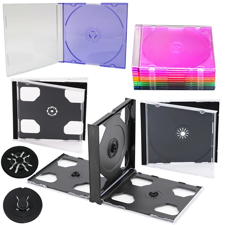 

SUNSHING Black Tray 10.4mm 5.2mm Single Disc Transparent Plastic PP CD DVD Box Super Clear PS CD Jewel Case