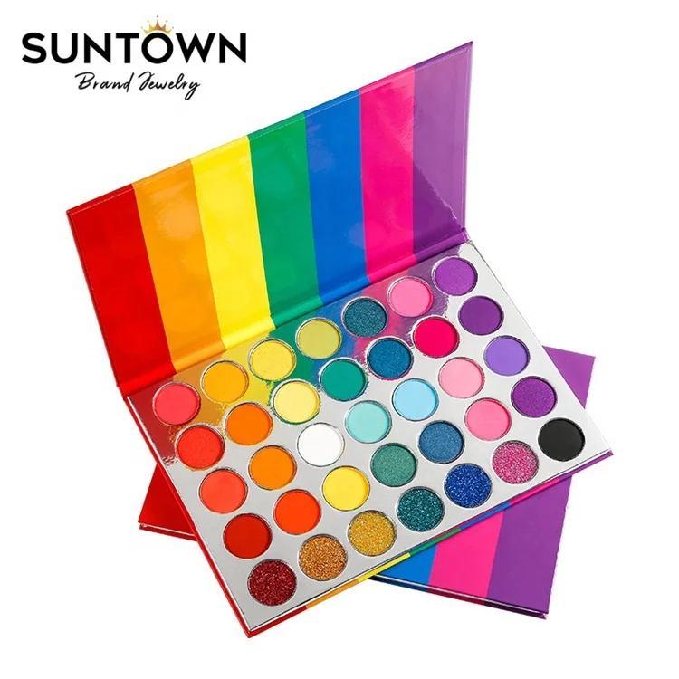 

Eye Shadow Pallet Wholesale Makeup 35 Colors Rainbow Make Up Pallets Matte Glitter Beauty Makeup Highlight Maquillage Femme