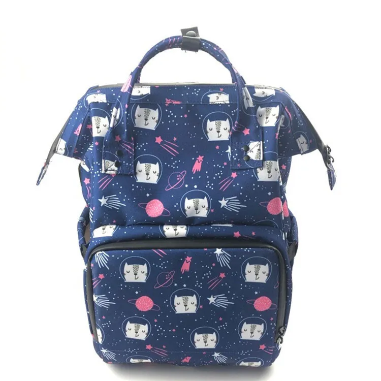 

Silkscreen Cats Printing Outdoor Travel Portable Large Capacity Waterproof Zippers Baby Nappy Bag Cute Diaper Bag baby for Girls