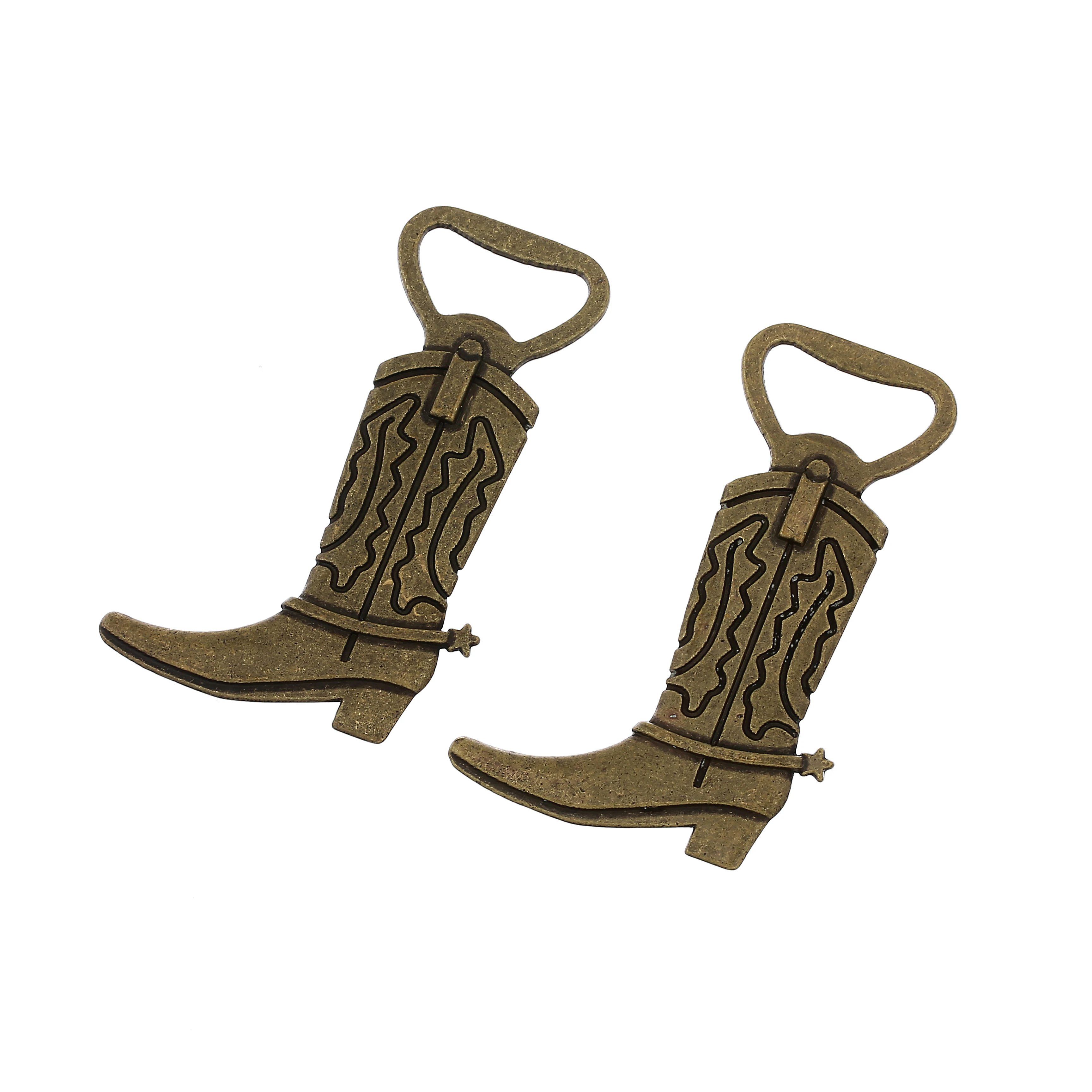 

Wedding Gifts Guests Favors Flat Cowboy Boot Zinc Alloy Antique Bottle Opener