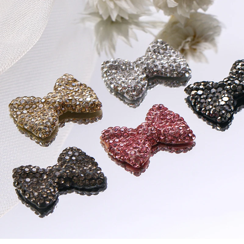 

50PCS/Bag Bow Butterfly Nail Art jewelry Slices Rhinestone Alloy Bow Nail Art Decals Bow Nail Art Decoration for Women Girls