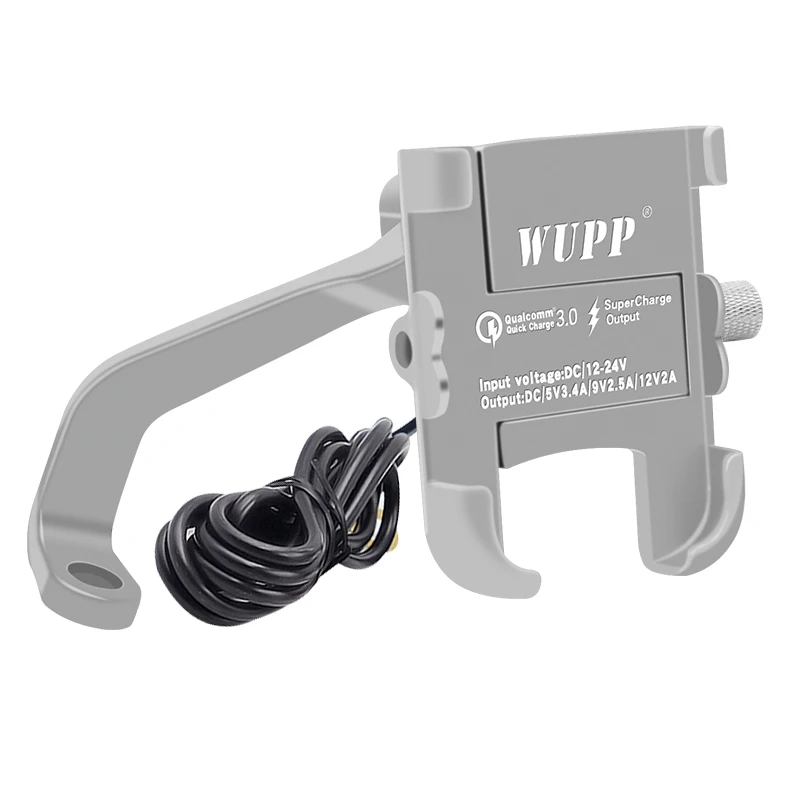 

WUPP Waterproof Mobile Water Resistent Motorcycle Handle Phone Holder With Charge