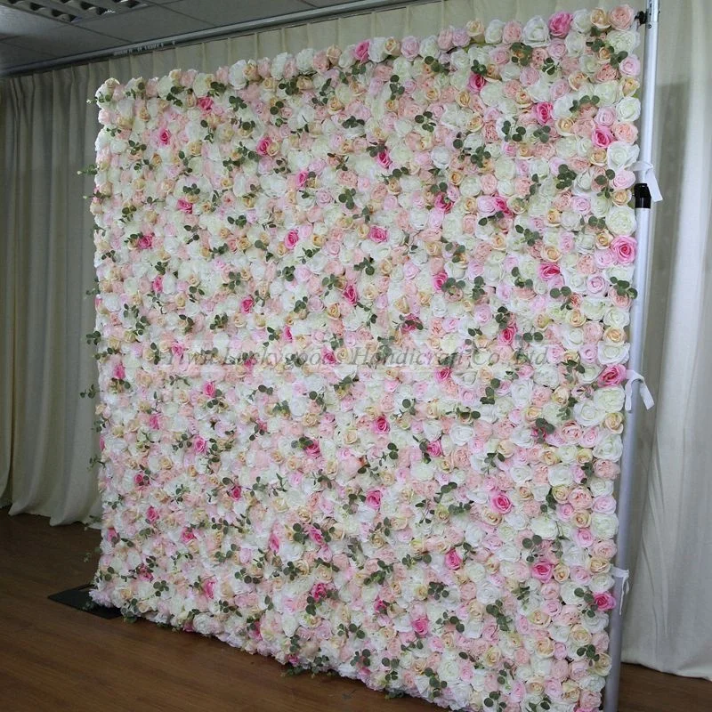 

LFB1320 Luckygoods hot sale cloth back rose flower wall 3d wedding backdrop, As picture