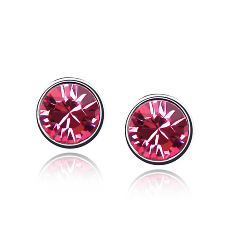 

Amazon Popular Fashion Sterling Silver Woman Fashion Full Crystal Stud Earrings