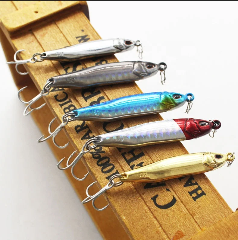 

New hotsale Fishing Lure Metal Jig Winter Ice Fishing Hard Squid Jigs Piece Swimbait Goods For Fishing Jigging 7g 10g 15g 20g, 5 color