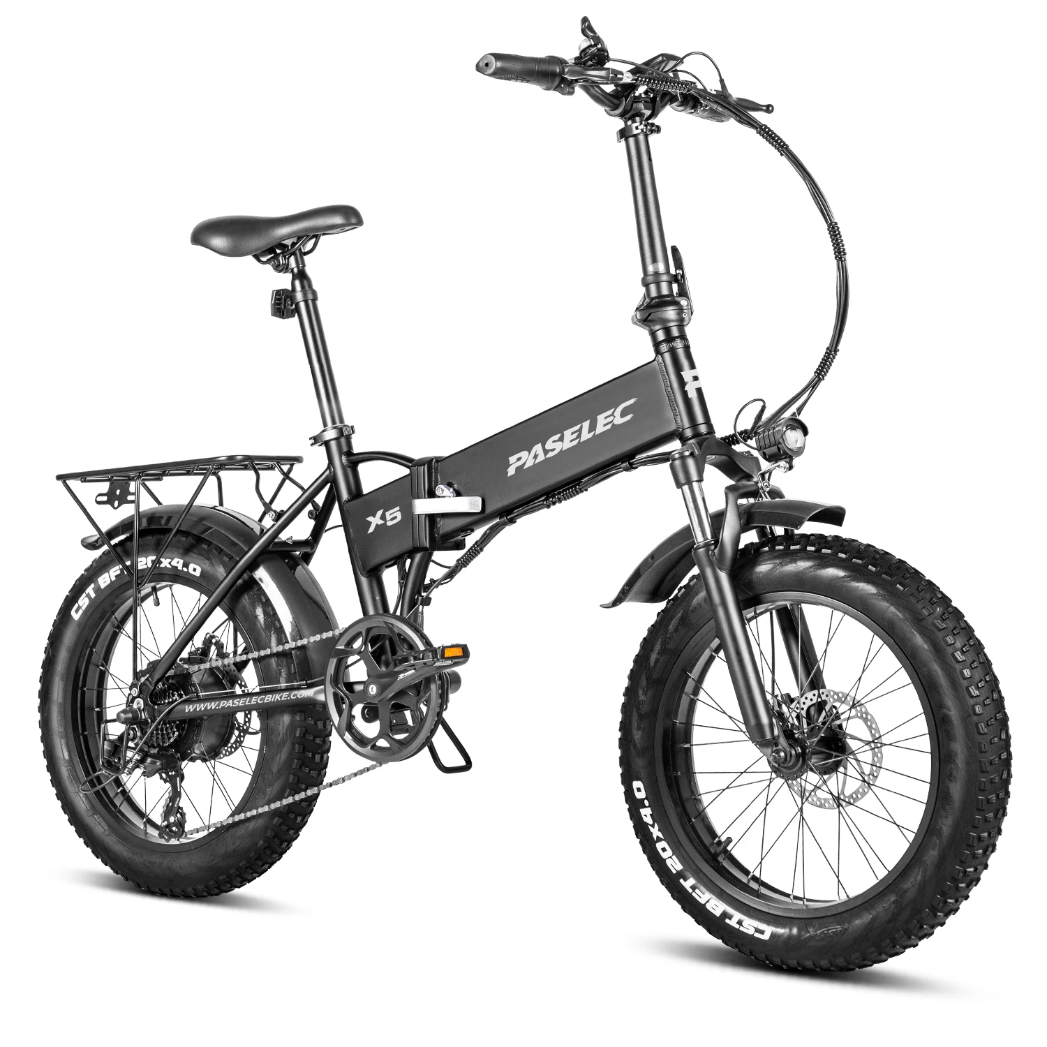 

PASELEC 500W Fat Tire Electric Bike 20" Folding Fat bicycle With 48V 10.4Ah Lithium Battery LCD Display