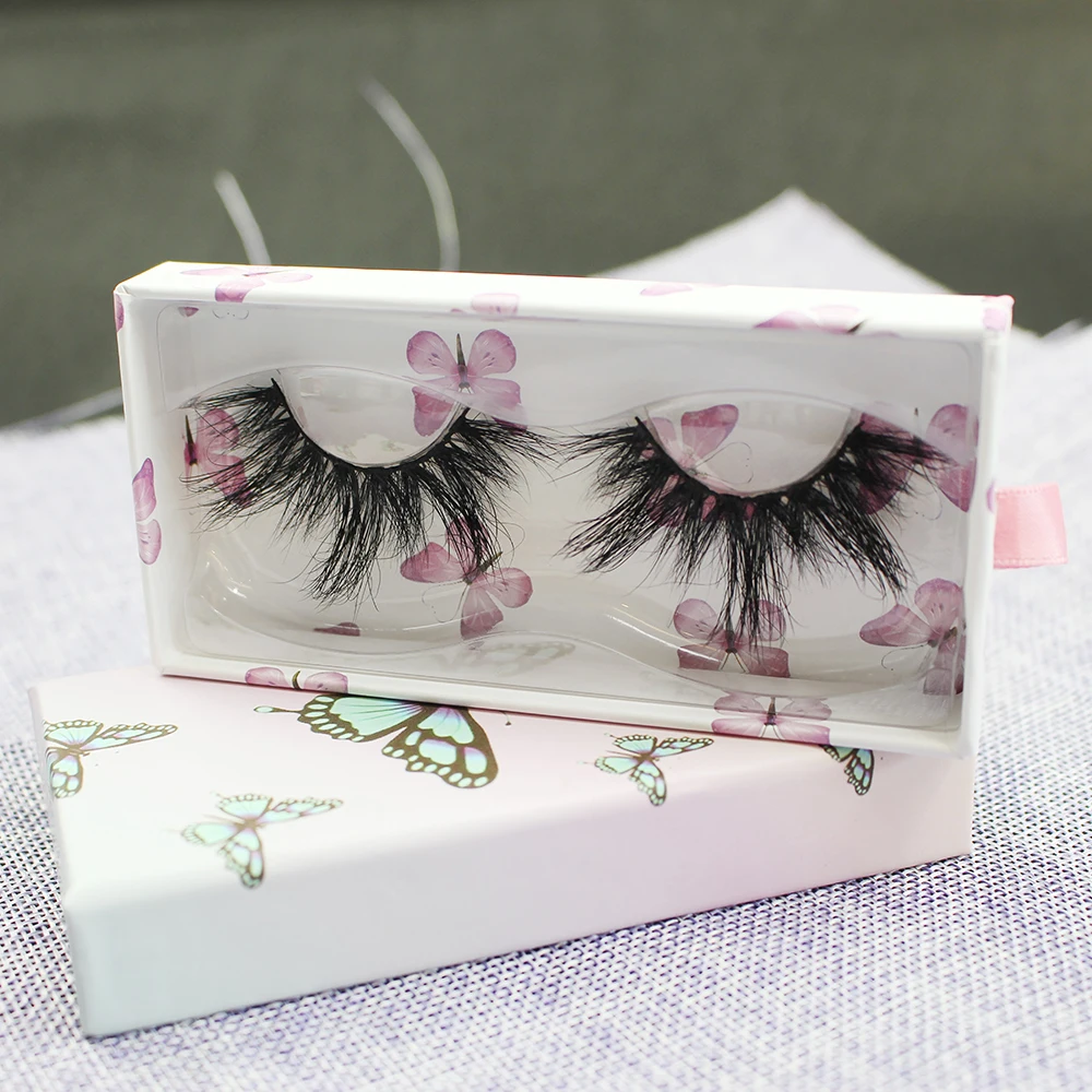 

Lash manufacturer wholesale customized packing box private label natural fur 3d mink eyelashes 100% real mink fur, Black