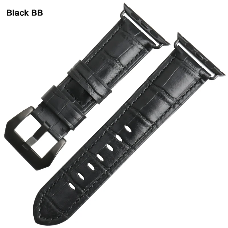 

Classic Crocodile Pattern for iWatch Strap Amazon Hot Selling Luxury Mens Genuine Leather Watch Band for Apple Watch Bands, Black, blue, brown