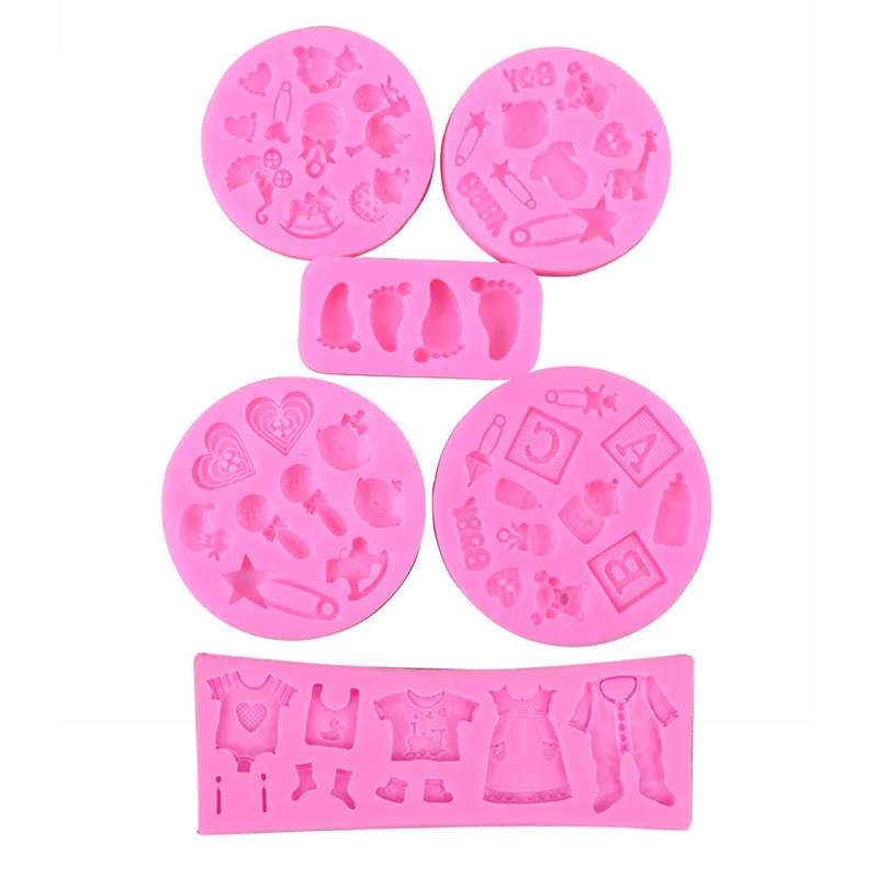 

Wood Horse Foot Milk Bottle Fondant DIY Chocolate Cake Decoration Epoxy Mould Baby Series Silicone Mould, As picture
