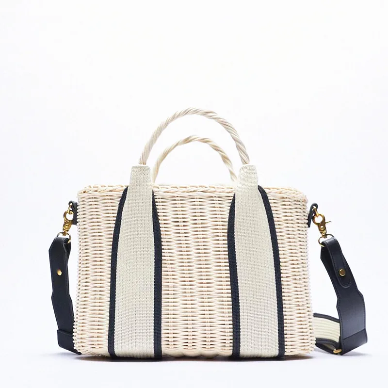 

OEM fashion bucket handmade casua simplicity Rattan tote bag large women handbags, Customizable