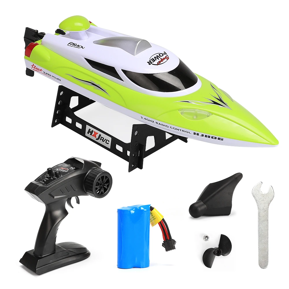 

New Arrival HJ806 RC Boat High Speed Racing Boat Remote 2.4Ghz 35km/h 200m Control Distance Fast Ship With Water Cooling System