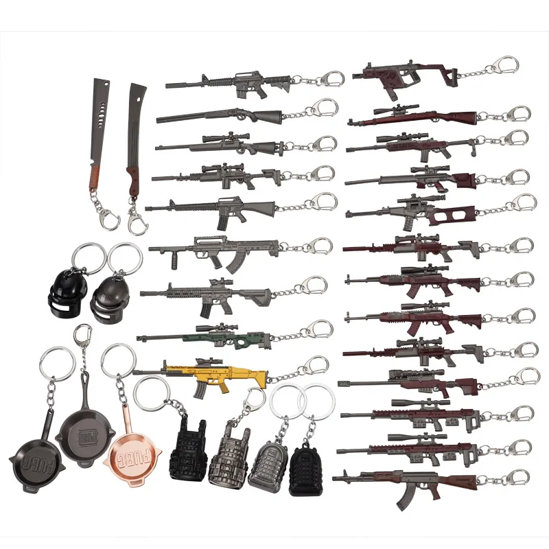 

Wholesale popular games around cool pendant 3D mini weapon model key chain
