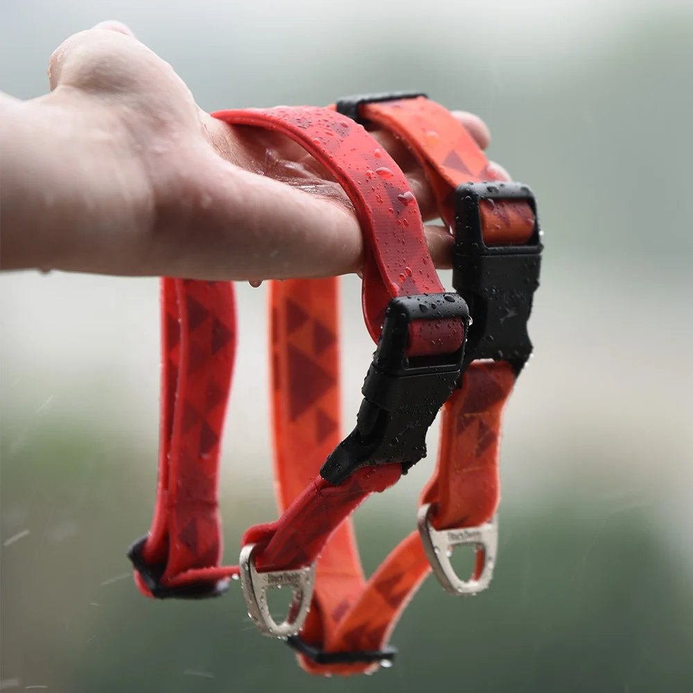 

BlackDoggy Pet Accessories Stock Waterproof PVC Rubber Dog Collar, Lava falls