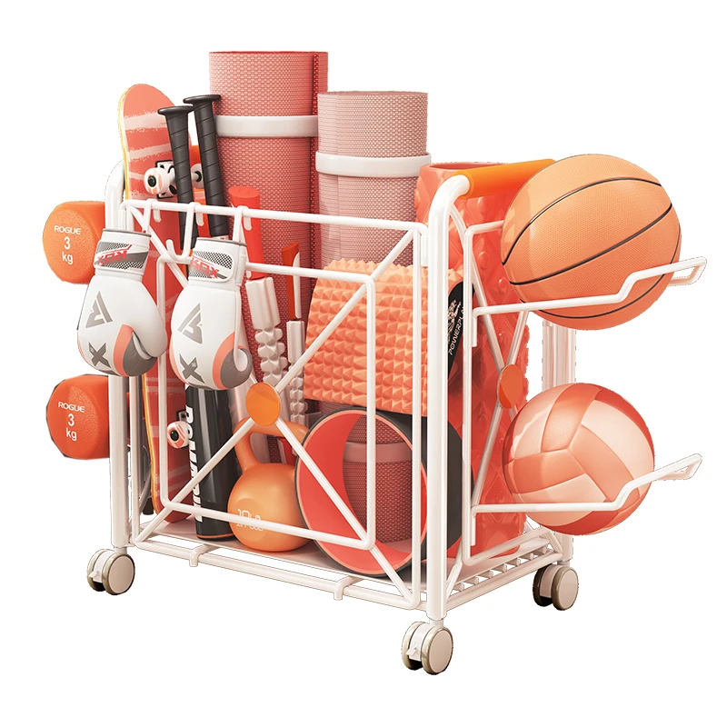 

cheap china wholesale basketball storage rack multifunctional sports equipment storage rack yoga mat storage rack shelves